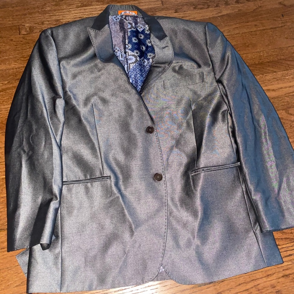 Tallia Men’s Suit Jacket Metallic Silver